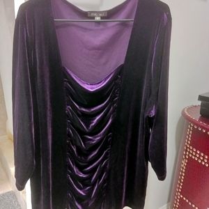ROZ & ALI 3x purple velvet top
